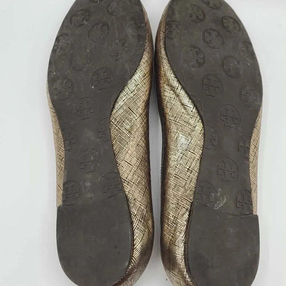 Tory Burch Reva Rare Metallic Ballet Flats size 7 1/2